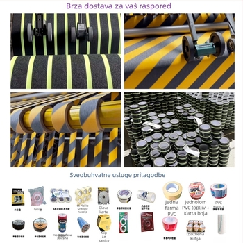 Svjetleća protuklizna traka za stepenice: snažno ljepilo, otporna na habanje, PVC osnova, akrilno ljepilo, prilagodljiva debljina, -20°C do 80°C