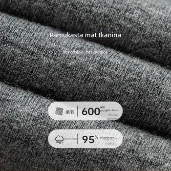 Ženske pamučne tajice za jesen-zimu, s flis podstavom, jednobojne, ravna linija struka, udio pamuka 50–70%