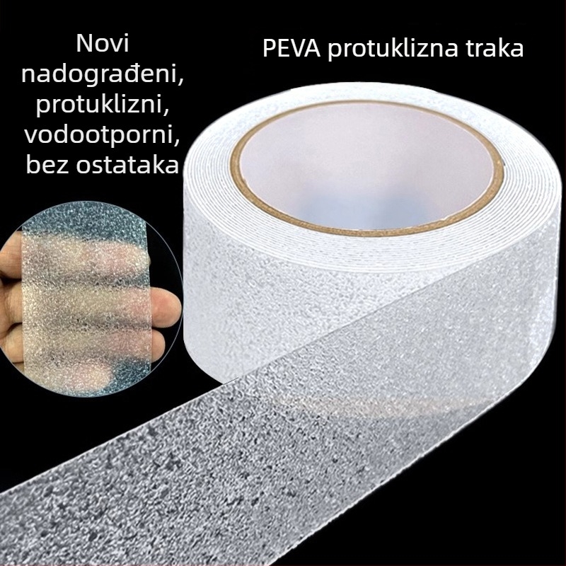 PEVA protuklizna traka za kupaonicu, bazen i stepenice — vodonepropusna, otporna na habanje, visoke prozirnosti, ljepilo na bazi vode