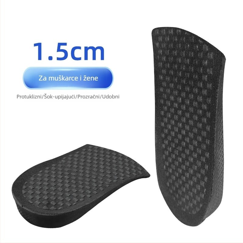 Poluvložak za povećanje visine – PVC, prozračan, apsorpcija šokova, unisex, za tenisice, cipele i običnu obuću