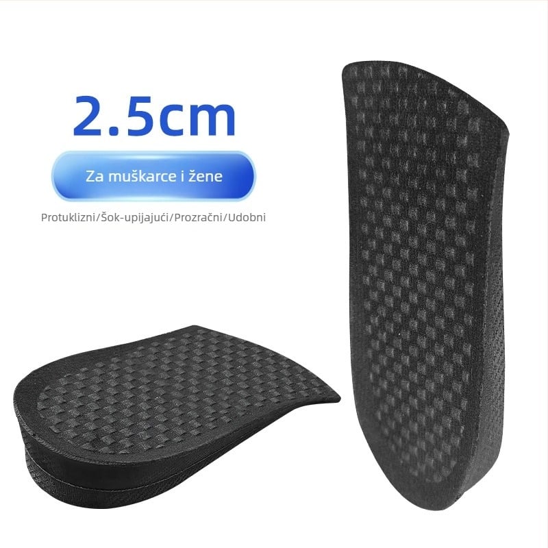 Poluvložak za povećanje visine – PVC, prozračan, apsorpcija šokova, unisex, za tenisice, cipele i običnu obuću