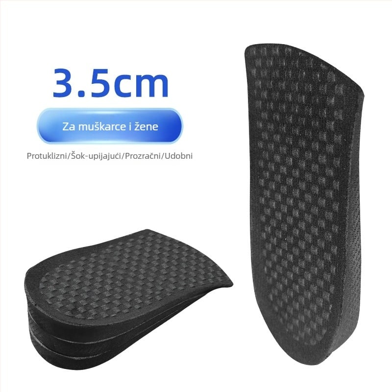 Poluvložak za povećanje visine – PVC, prozračan, apsorpcija šokova, unisex, za tenisice, cipele i običnu obuću