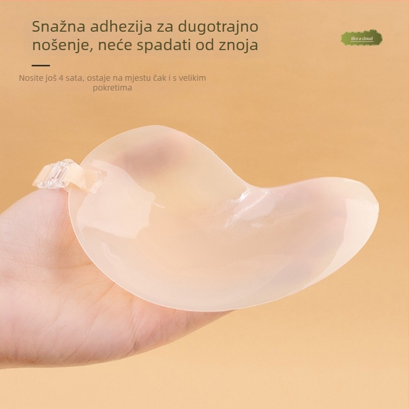 Silikonski patch za bradavice, s prednjim kopčanjem, bezšivan, tanak i nevidljiv, mango oblik, push-up