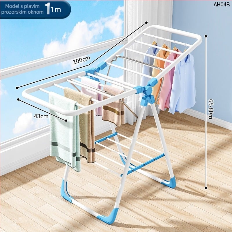 Podna sušilica za odjeću, sklopiva, u obliku krila, metalna