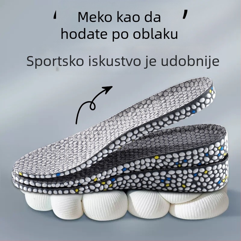 TPU sportska uložak za povećanje visine, antibakterijska/dezodorirajuća 3A, prozračna, EU veličine 35–46