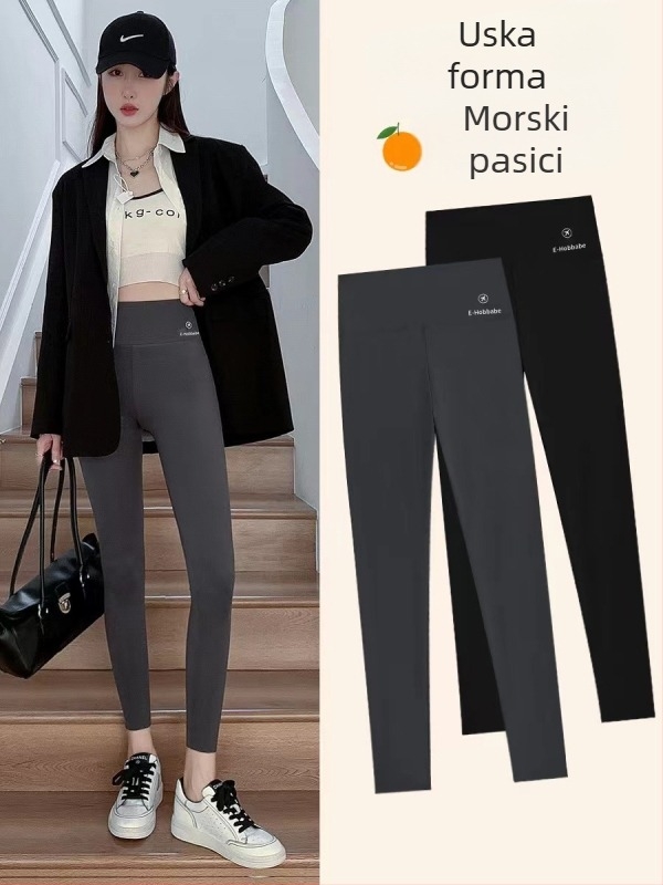 Ženske legice Shark Skin, 3/4 duljine, crne, uskog kroja, lagane i dišuće joga hlače