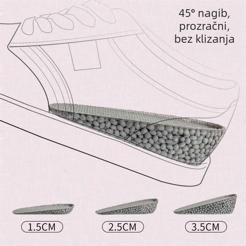 Popcorn booster pad uložak – Nevidljivi cijeli uložak za povećanje visine; Materijal: Popcorn; Model: Popcorn booster pad; Stil: Nevidljivi unutarnji podizni uložak; Funkcija: Uložak za povećanje visine