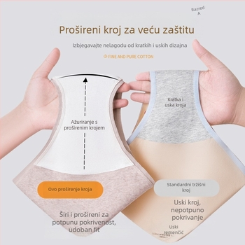 Damske donje rublje od pamuka medicinske klase A, srednji dio struka, antibakterijski 7A, produženi trokutasti preklop, 3–4 para