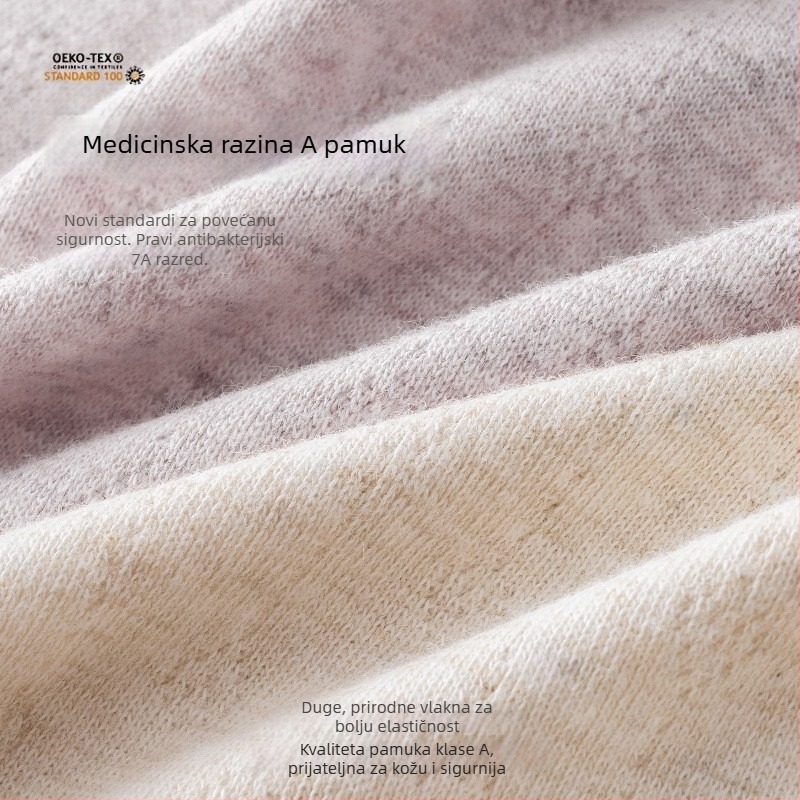 Damske donje rublje od pamuka medicinske klase A, srednji dio struka, antibakterijski 7A, produženi trokutasti preklop, 3–4 para