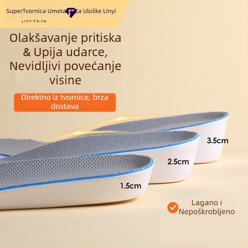 Nevidljiva uložak za povećanje visine s skrivenim petom, EVA, cijeli uložak, za muškarce i žene