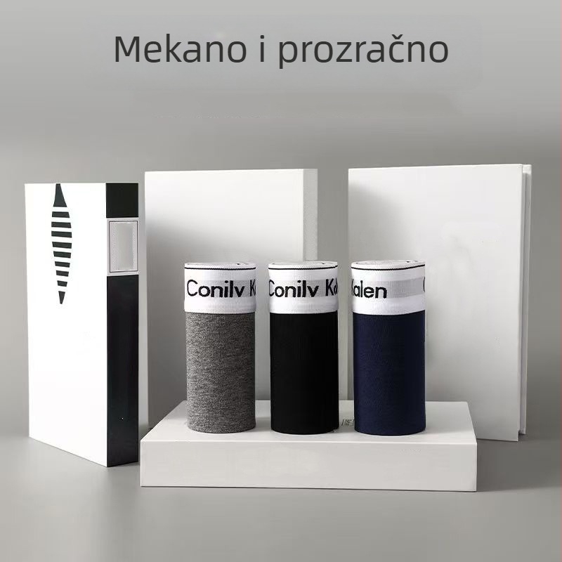 Ženske boxer gaćice s natpisom, prozračne pletene, srednja visina, podstava od poliestera