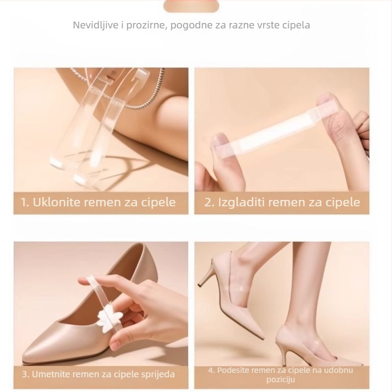 Prozirne nevidljive ženske špagerice za visoke pete s anti-kliznim trakama za sigurno pričvršćivanje obuće — Kod proizvoda: Cx-yunqie — Sezone: sve sezone