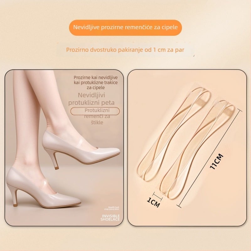 Prozirne nevidljive ženske špagerice za visoke pete s anti-kliznim trakama za sigurno pričvršćivanje obuće — Kod proizvoda: Cx-yunqie — Sezone: sve sezone
