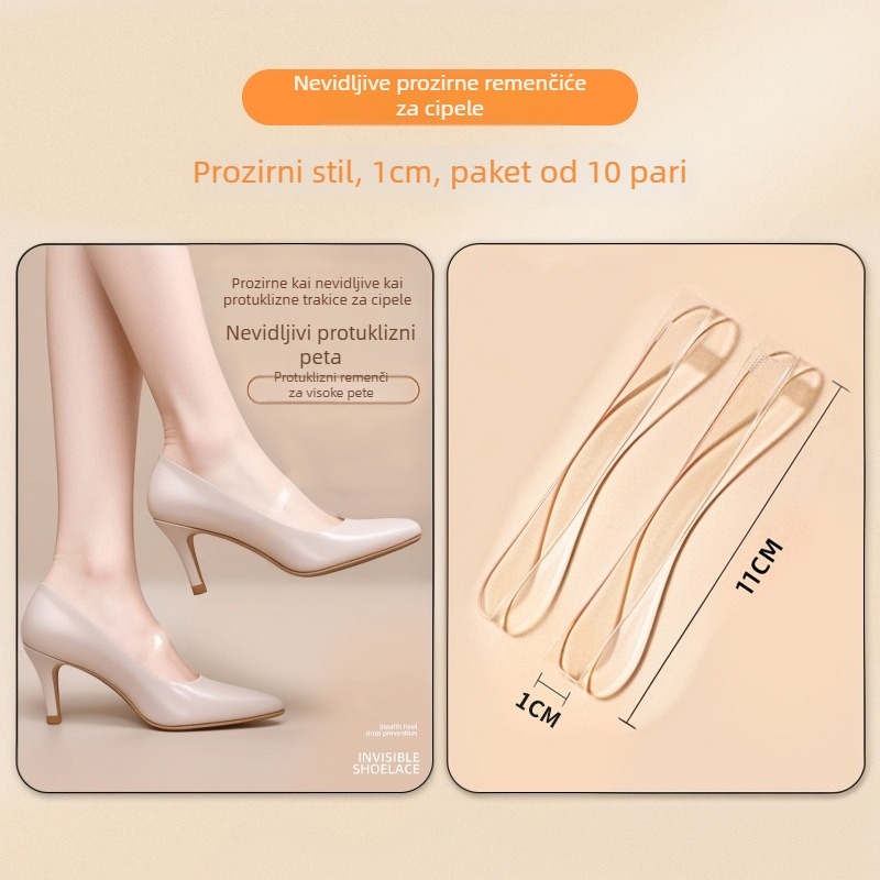 Prozirne nevidljive ženske špagerice za visoke pete s anti-kliznim trakama za sigurno pričvršćivanje obuće — Kod proizvoda: Cx-yunqie — Sezone: sve sezone