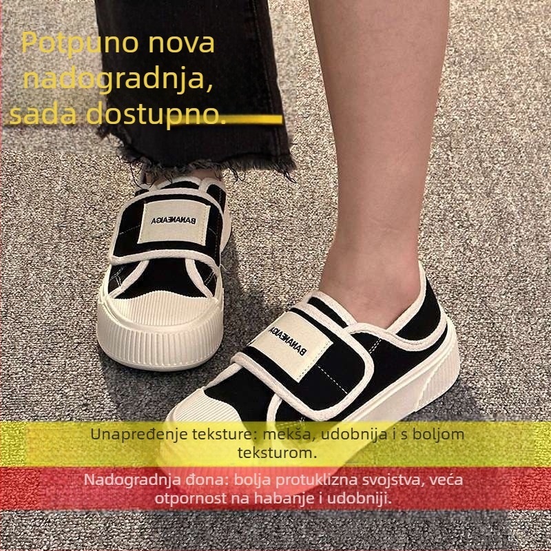 Ženske canvas tenisice, niskog profila, zatvaranje na Velcro, gumena potplat, prozračna podstava za proljeće