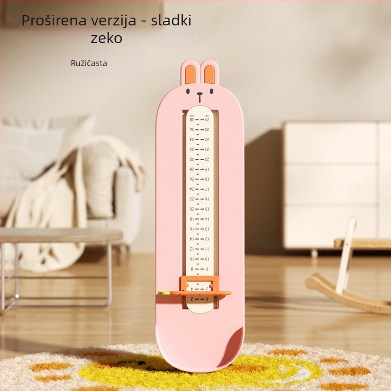Uređaj za mjerenje duljine stopala beba i djece, ABS plastika, model 125-2, duljina 24 cm, pogodan za tenisice, cipele i sandale