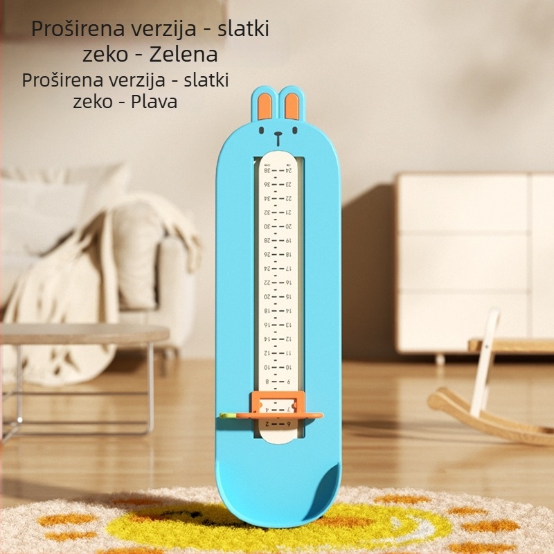 Uređaj za mjerenje duljine stopala beba i djece, ABS plastika, model 125-2, duljina 24 cm, pogodan za tenisice, cipele i sandale