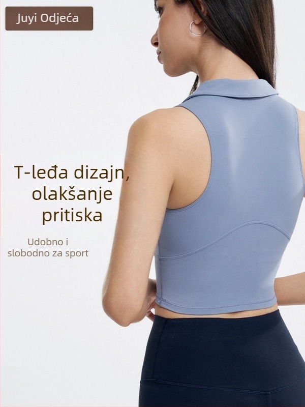 OTSA sportski top s čvrstim ugrađenim košaricama za trening i jogu, odvodi vlagu, brzo se suši, Nylon Spandex (80/20)