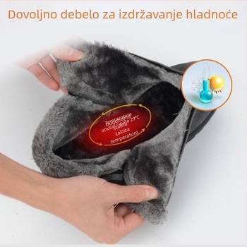 Muške zimske čizme za snijeg — gornji dio od prave nubuk kože s mat završetkom, vodootporne, protuklizna gumena potplat, topla podstava od umjetnog pliša