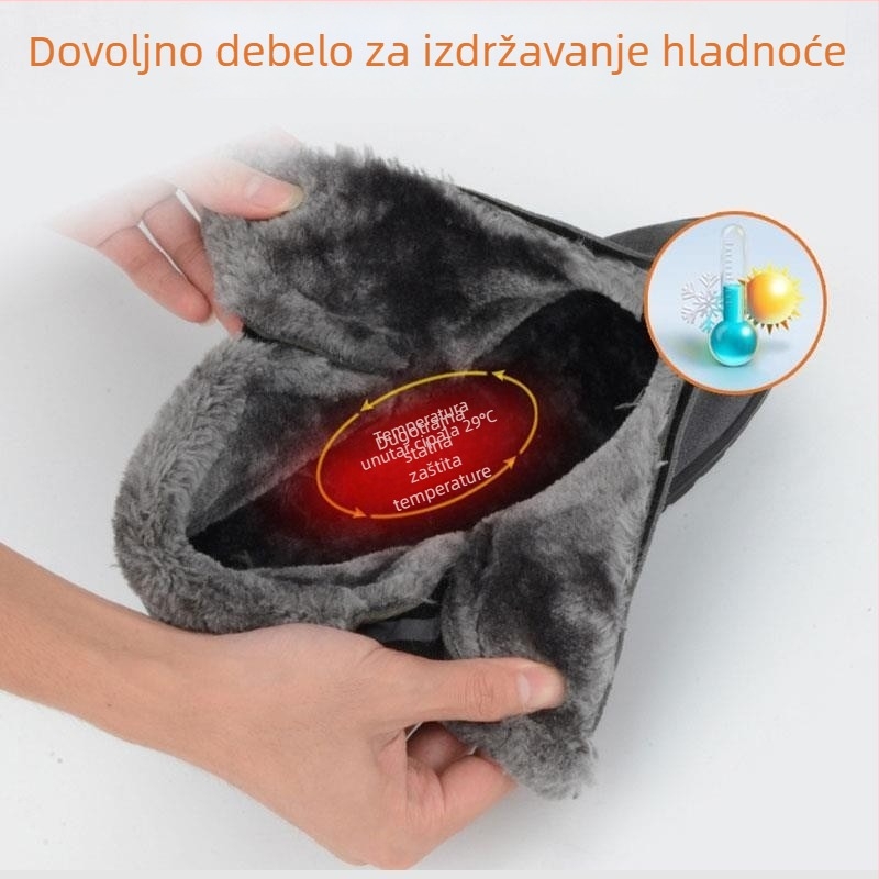 Muške zimske čizme za snijeg — gornji dio od prave nubuk kože s mat završetkom, vodootporne, protuklizna gumena potplat, topla podstava od umjetnog pliša
