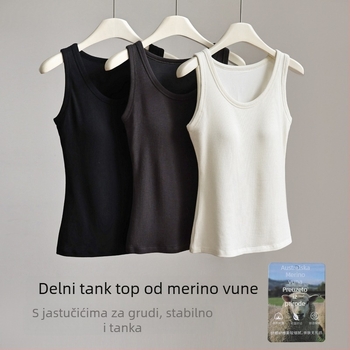 Gilet od merino vune bez rukava, s okruglim vratom – jesen-zima (Glavni materijal: merino vuna; Sezona: jesen-zima; Ovratnik: okrugli; Debljina: srednja 181-200 g/m²)