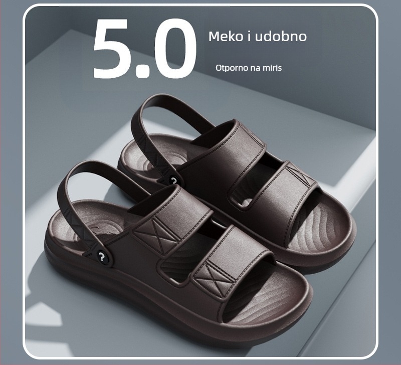 Muške PVC sandale otvorenih prstiju, kopča na kopču, prozračne i protuklizne