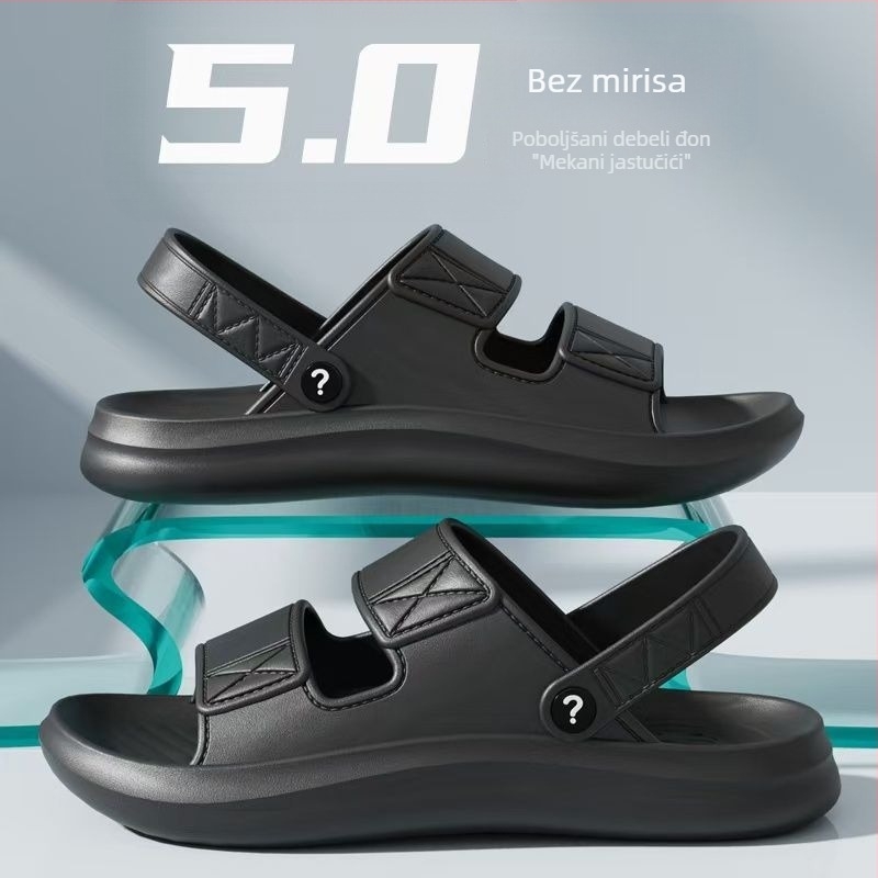Muške PVC sandale otvorenih prstiju, kopča na kopču, prozračne i protuklizne