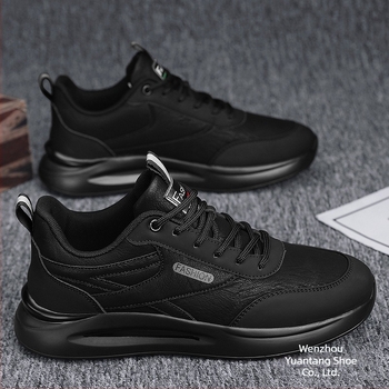 Muške sigurnosne cipele za gradilište: protuklizne, otporne na habanje kožne, vodootporne, sportsko-radničke cipele (Gornji materijal: PU koža; Potplat: Guma; Zatvaranje: vezanje; Unutrašnjost: Mreža; Prsti: okrugli)