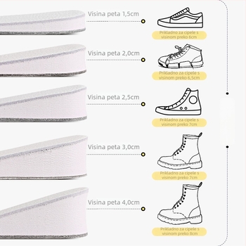 Kožna uloška za cipele – puna podloga, povećana visina, cijeli ulošak, unisex, model 004