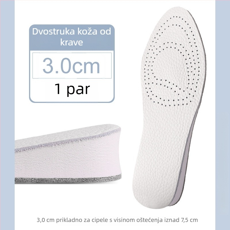 Kožna uloška za cipele – puna podloga, povećana visina, cijeli ulošak, unisex, model 004