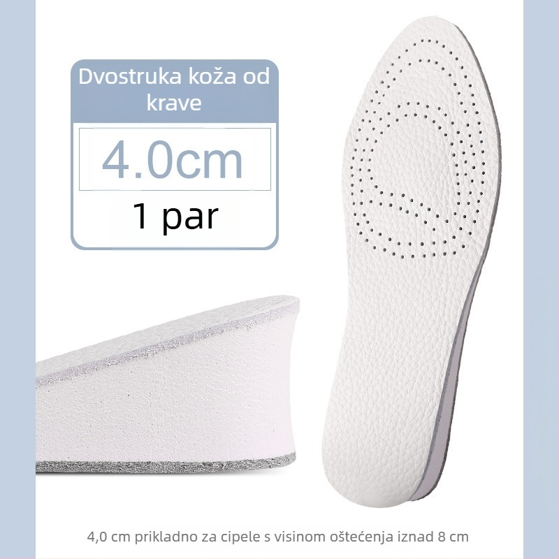 Kožna uloška za cipele – puna podloga, povećana visina, cijeli ulošak, unisex, model 004