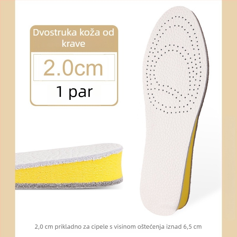 Kožna uloška za cipele – puna podloga, povećana visina, cijeli ulošak, unisex, model 004