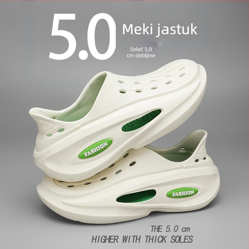 Muške sandale od EVA: EVA gornji dio i potplat, 5 cm peta, injekcijski oblikovan potplat, prozračne, slip-on