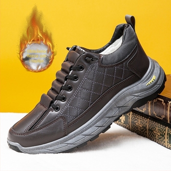 Muške zimske papuče s tekstilnim gornjim dijelom, PU potplatom, debeli dizajn
