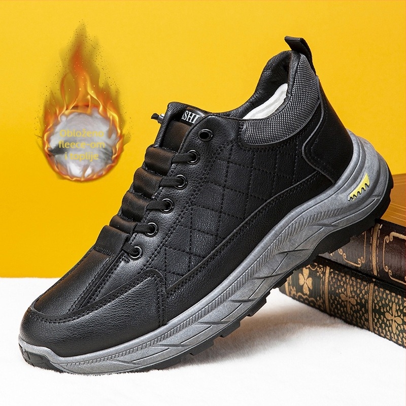 Muške zimske papuče s tekstilnim gornjim dijelom, PU potplatom, debeli dizajn