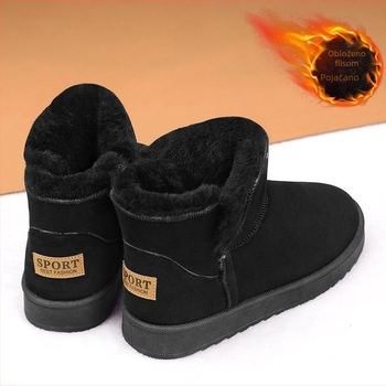 Zimske čizme za snijeg s flis podstavom, unutrašnjost od ovčje vune, gornji dio od nubuka, gumena potplat, protuklizne za zimu