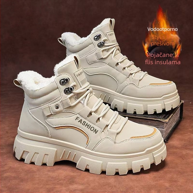 Zimske muške Martin čizme – protuklizne, s umjetnim krznom iznutra, PU gornji dio, PVC potplat, zimska udobnost (PU gornji dio; PVC potplat; umjetno krzno iznutra; zimsko korištenje; protuklizne)