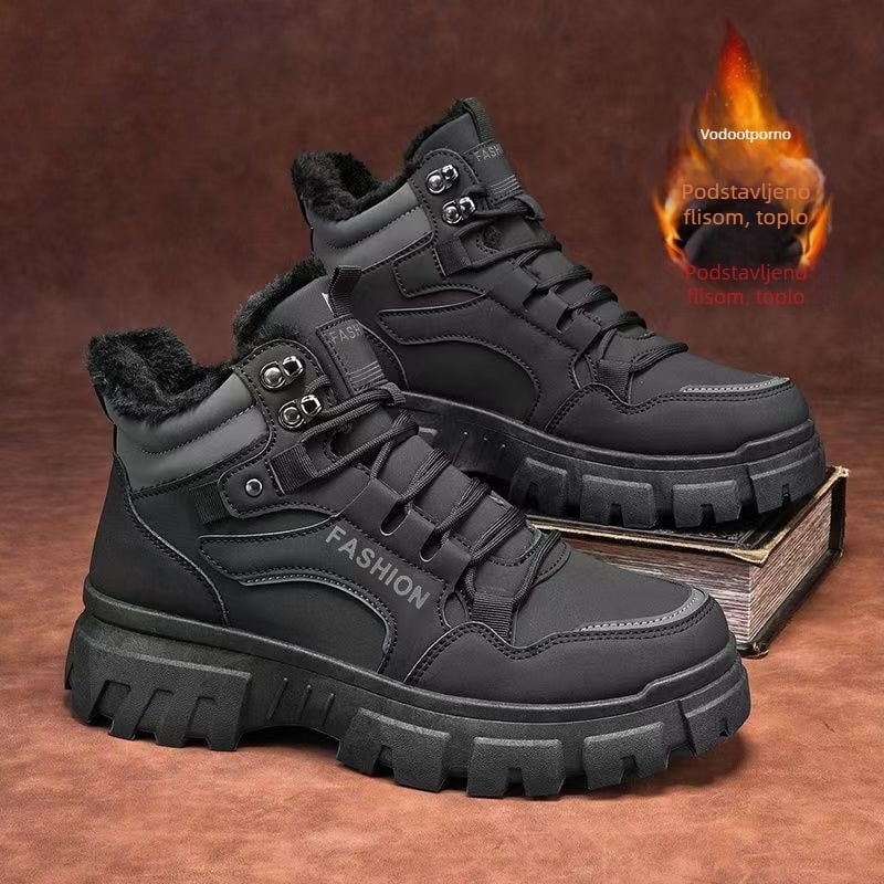 Zimske muške Martin čizme – protuklizne, s umjetnim krznom iznutra, PU gornji dio, PVC potplat, zimska udobnost (PU gornji dio; PVC potplat; umjetno krzno iznutra; zimsko korištenje; protuklizne)