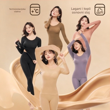 Najlonski set baznog sloja, bezšivan, ultratanki, dvostruki sloj, zadržava toplinu