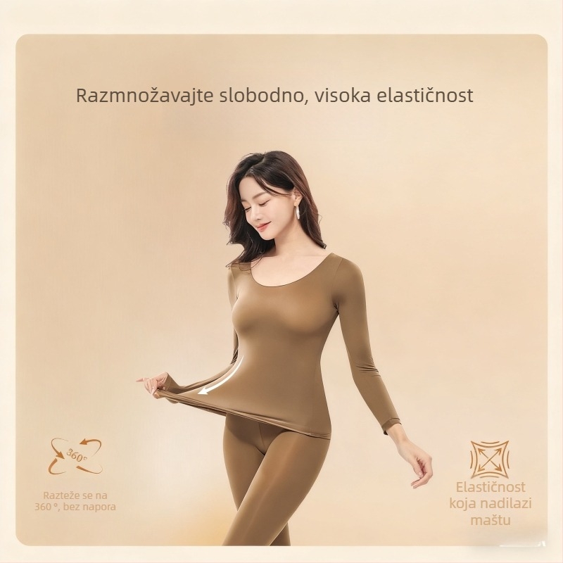 Najlonski set baznog sloja, bezšivan, ultratanki, dvostruki sloj, zadržava toplinu