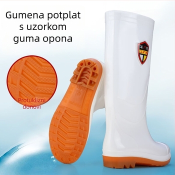 Odrasle kišne čizme - otporne na ulje i kiseline/alkalije, protuklizne, visok tubus PVC, gumena potplata, unutrašnjost od umjetnog krzna