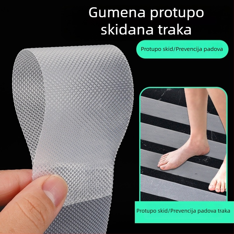 Samozaljepna protuklizna traka za stepenice od PEVA gume - akrilno ljepilo, vodootporna, temperaturni raspon 0–70 °C