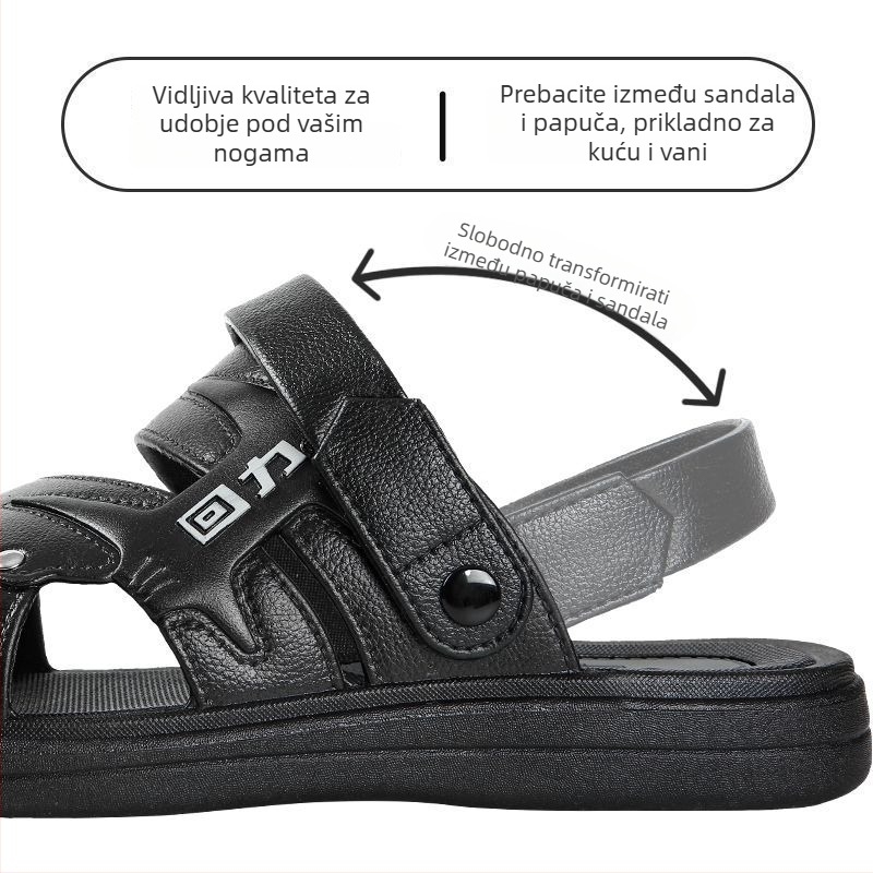 Muške PVC sandale, gornji dio PVC, PVC đon, ležerni stil, otvorenog prsta