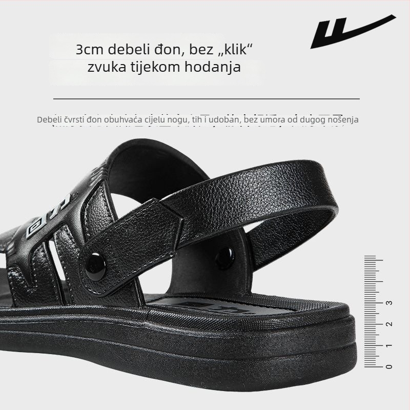 Muške PVC sandale, gornji dio PVC, PVC đon, ležerni stil, otvorenog prsta