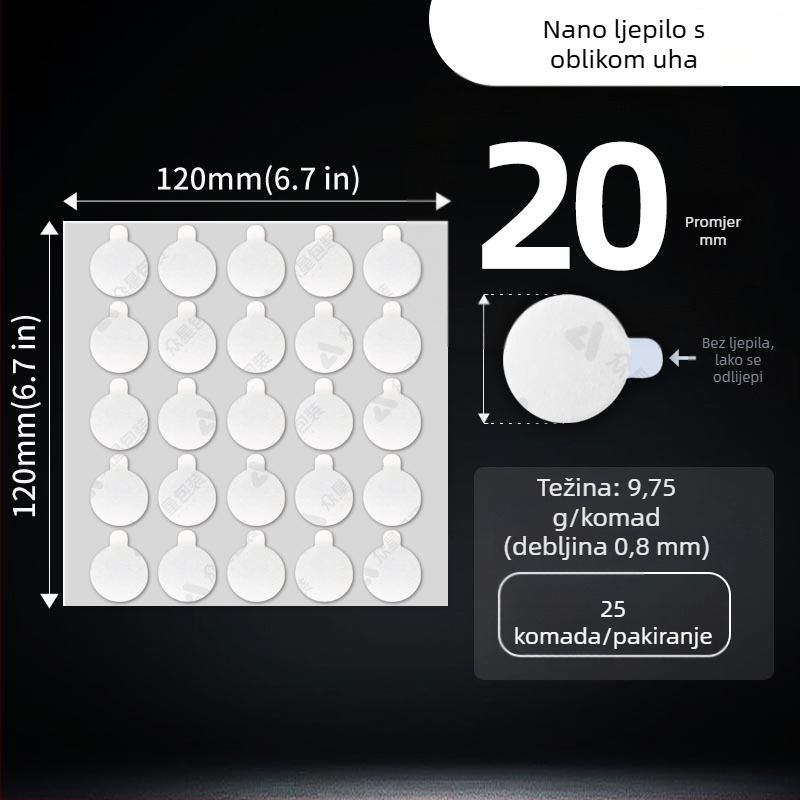 Dvostruka akrilna ljepiljiva traka za auto ukrase, protuklizna, uklanjanje bez tragova, viskozna podloga (nano-akrilna podloga; akrilni ljepilo sustav; viskoznost visoka; temperaturna otpornost: visoka temperatura kratkoročno; normalna temperatura dugoročn