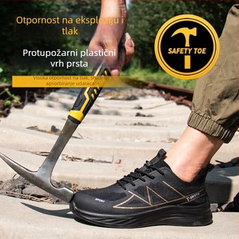 Radne zaštitne cipele s zaštitom od udara i probijanja, lagane, prozračne, protivklizne i otporne na habanje, materijal: letajuća mreža