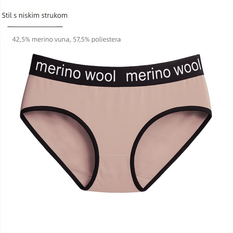 Žensko donje rublje od merino vune – tanke sportske gaćice, niska talija, 100% merino vuna, za sve sezone