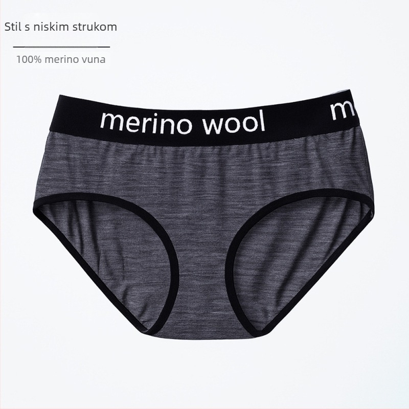 Žensko donje rublje od merino vune – tanke sportske gaćice, niska talija, 100% merino vuna, za sve sezone