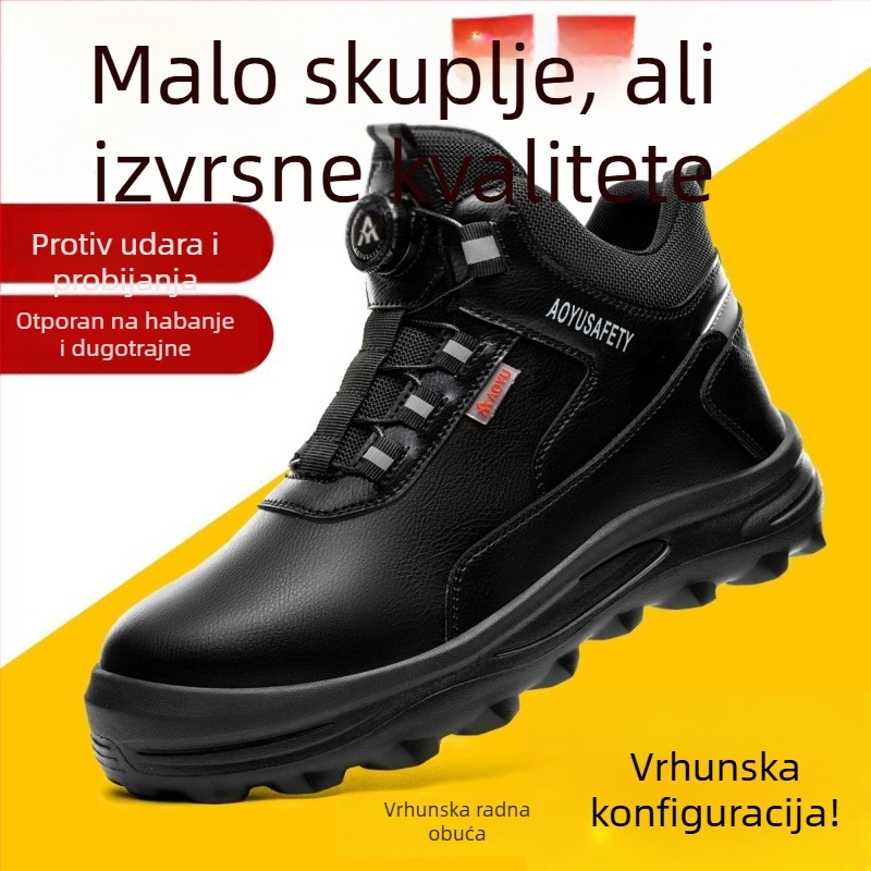 Muške sigurnosne radne cipele - lagane, visoki gornji dio, čelični prst, otporne na probijanje i udarce, koža od mikrovlakana