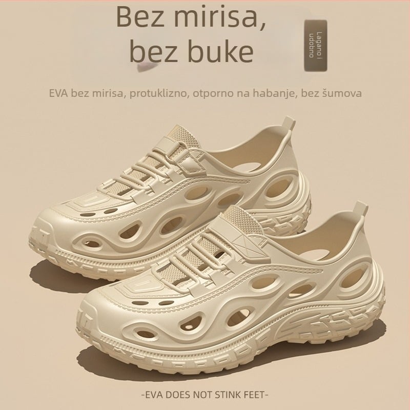 Muške EVA sandale, prozračne, protuklizne, debeli potplat, jednoplošno oblikovane, Slip-On, ljeto 2025